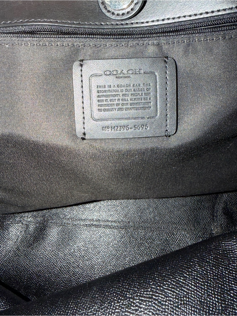 Coach Brown Signature Monogram Tote with Black Trim - Picture 3 of 4